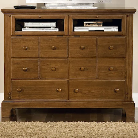 Entertainment Dresser with 10 Drawers and 2 Door Openings